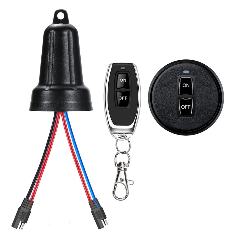 YETOR Waterproof Remote Switch 12V,Mini Wireless Switch 5V/12V/48V/10A Relay with SAE Plug,with 328FT Long Range for Agricultural Sprayers,Spray Pumps,LED Light,Fan. - Image 1